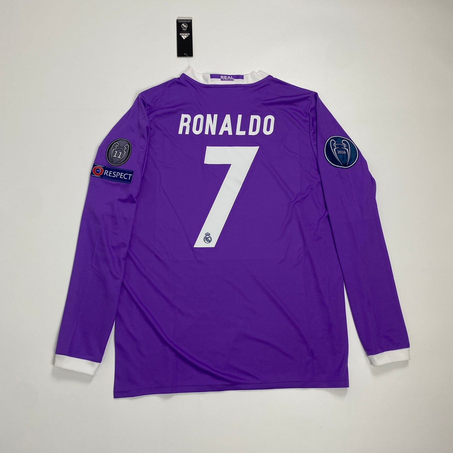 Original Real Madrid 2016/17 Away Long Sleeve Jersey – Cristiano Ronaldo #7, Double Title Season