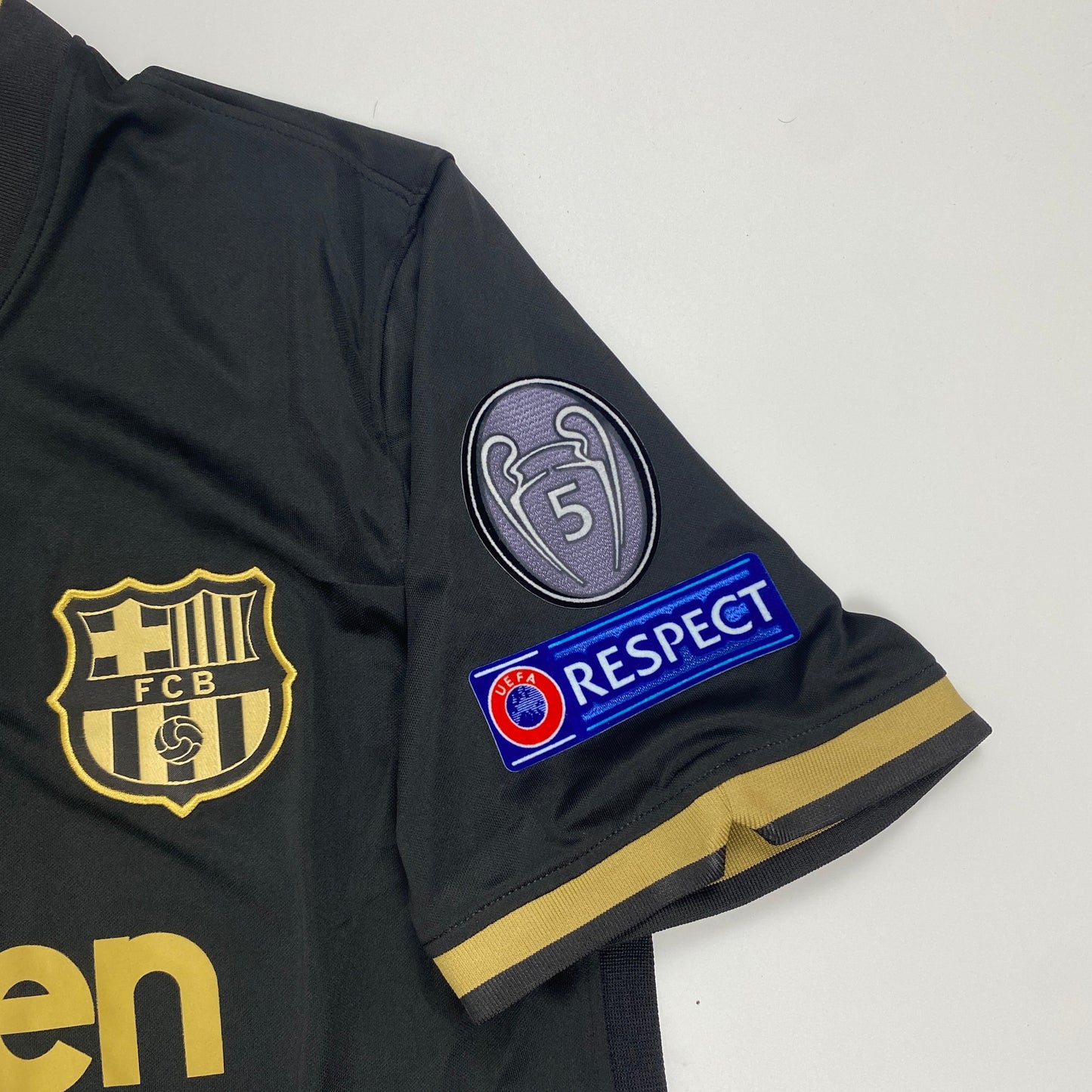 Original FC Barcelona 2020/21 Away Jersey – Lionel Messi #10 (Black & Gold UCL Edition)